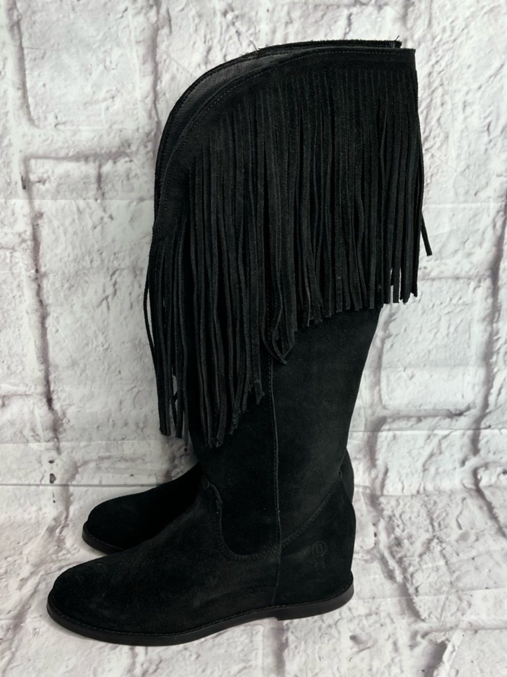 Dingo Hassie women’s Black Suede Fringe Knee-High Women's Boots size 6M